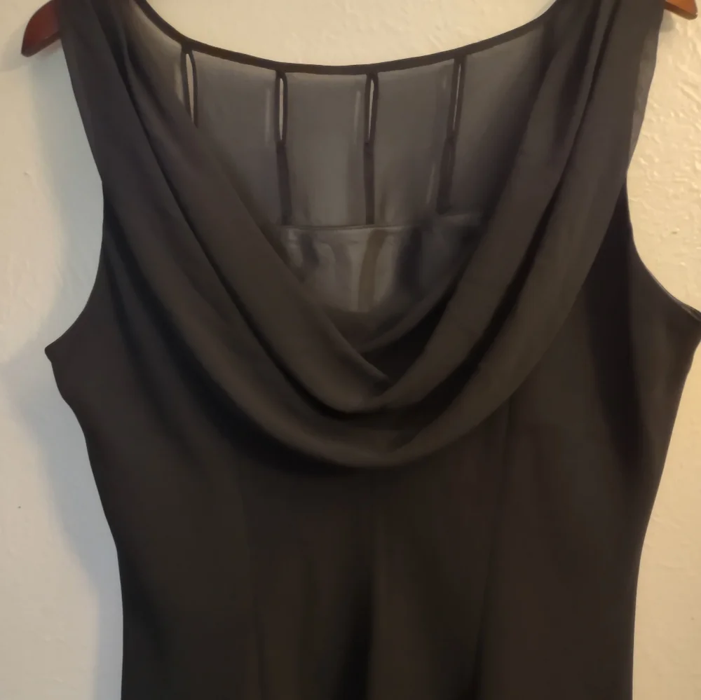 Evan-Picone Black Rhinestone Embellished Drape Back Dress Size 16 - Picture 12 of 16